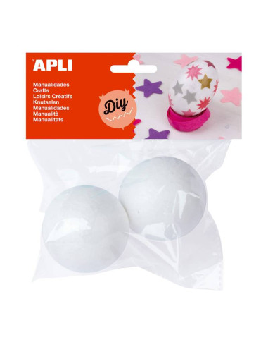 BOLA POLIESTIRENO 7 CM APLI BLÍSTER 2 UN