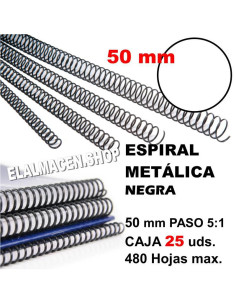 ESPIRAL METÁLICA NEGRA 50MM CAJA 25 UDS