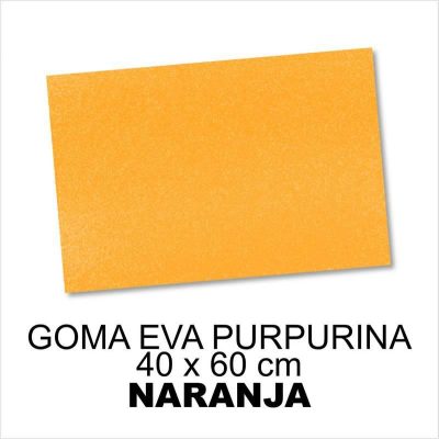 GOMA EVA CON PURPURINA 40X60CM 2MM NARANJA