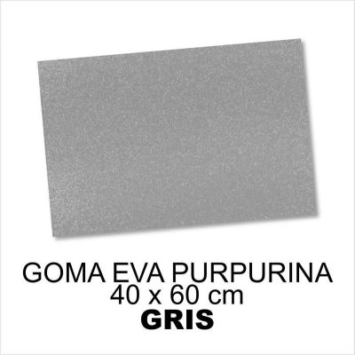 GOMA EVA CON PURPURINA 40X60CM 2MM PLATA