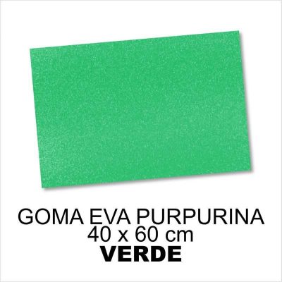 GOMA EVA CON PURPURINA 40X60CM 2MM VERDE