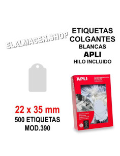 ETIQUETA COLGANTE APLI 22X35MM CAJA 500UD REF 390