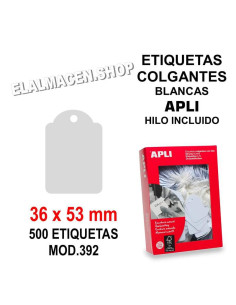 ETIQUETA COLGANTE APLI 36X53MM CAJA 500UD REF 392