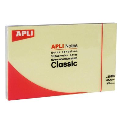 NOTAS ADHESIVAS APLI 125X75MM 100H AMARILLO