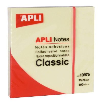 NOTAS ADHESIVAS APLI 75X75MM 100H AMARILLO