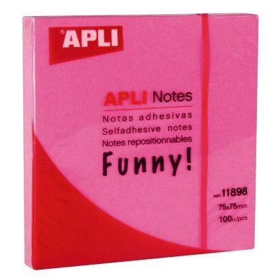 NOTAS ADHESIVAS APLI 75X75MM 100H ROSA INTENSO