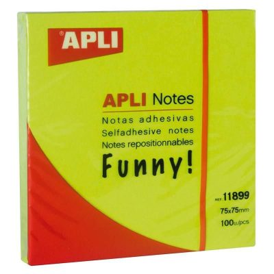NOTAS ADHESIVAS APLI 75X75MM 100H VERDE INTENSO