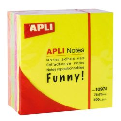 NOTAS ADHESIVAS APLI 75X75MM 400H SURTIDO INTENSO