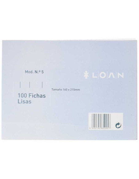 FICHAS LOAN LISAS Nº5 160X215MM 100UD