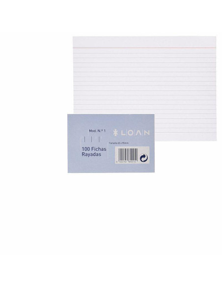 FICHAS LOAN RAYADAS Nº1 65X95MM 100UD