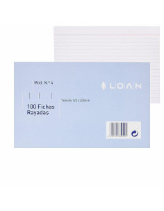 FICHAS LOAN RAYADAS Nº4 125X200MM 100UD