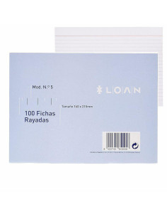 FICHAS LOAN RAYADAS Nº5 160X215MM 100UD