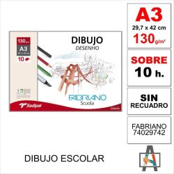 LÁMINA DIBUJO SCUOLA FAB  A3 130G 10H 74029742
