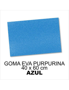 GOMA EVA CON PURPURINA 40X60CM 2MM AZUL