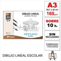 LÁMINA DIBUJO LINEAL FAB  A3 160G 10H 74233252