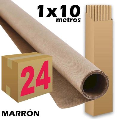 PAPEL KRAFT SADIPAL ROLLO 1X10M MARRON CAJA 24 UDS