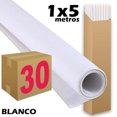 PAPEL KRAFT SADIPAL ROLLO 1X5M BLANCO CAJA 30 UDS