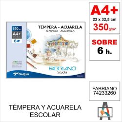 LÁMINA TEMPERA-ACUARELA FAB  A4  350G 6H 74233260