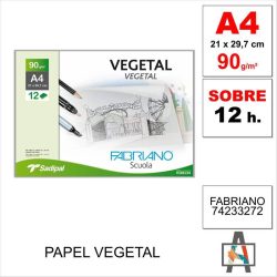 PAPEL VEGETAL FABRIANO S 12 H A4 210X297 90G 74233