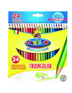 LAPIZ ESCOLAR CARIOCA TRIANGULAR 24 COLORES///