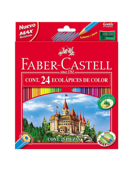 LAPIZ ESCOLAR FABER CASTELL 24 COLORES 120124