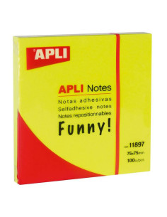 NOTAS ADHESIVAS APLI 75X75MM 100H AMARILLO INTENSO