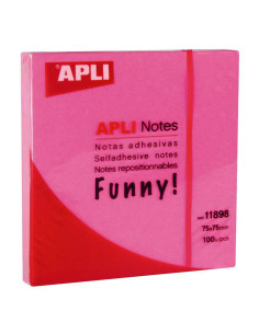 NOTAS ADHESIVAS APLI 75X75MM 100H ROSA INTENSO