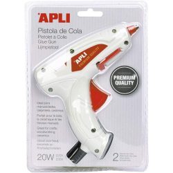 PISTOLA COLA TERMOFUSIBLE APLI 20W PREMIUM 2BARRAS