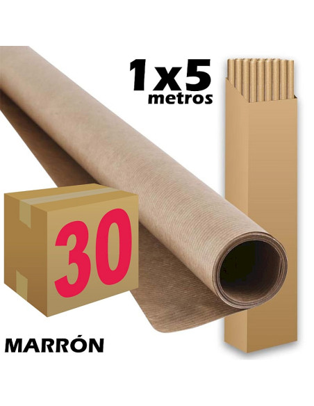 PAPEL KRAFT SADIPAL ROLLO 1X5M MARRON CAJA 30 UDS