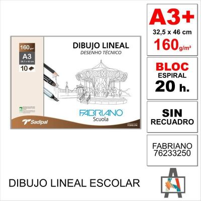 BLOC DIBUJO-PINTURA FAB  A3  160G 20H 76233250