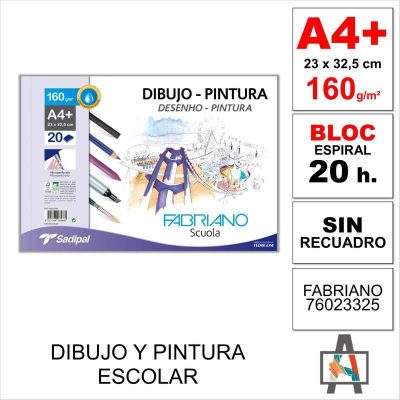 BLOC DIBUJO-PINTURA FAB  A4  160G 20H 76023325