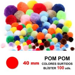 POM POM 25MM BOLSA 100 UDS COLORES SURTIDOS