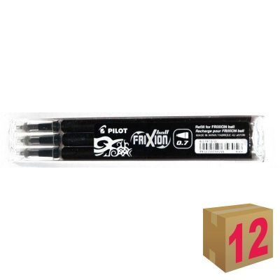 RECAMBIO BOLÍGRAFO PILOT FRIXION NEGRO 3UD C/12