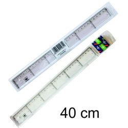 REGLA ESCOLAR DFH TRANSPARENTE CON BISEL 40CM
