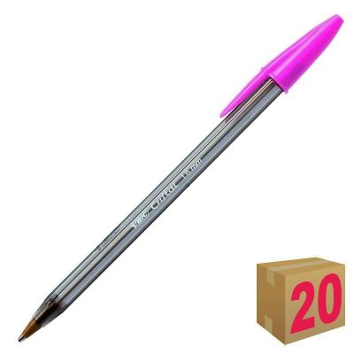 BOLÍGRAFO BIC CRISTAL FUN ROSA CAJA 20 UDS