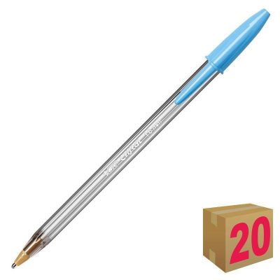 BOLÍGRAFO BIC CRISTAL FUN TURQUESA CAJA 20 UDS
