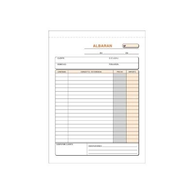 TALONARIO ALBARAN LOAN 1/4 NAT  DUPLO T-120