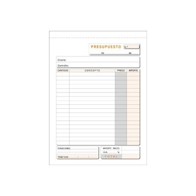 TALONARIO PRESUPUESTO LOAN 1/4 NAT  DUPLO T-90