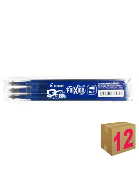 RECAMBIO BOLÍGRAFO PILOT FRIXION AZUL 3UD C/12