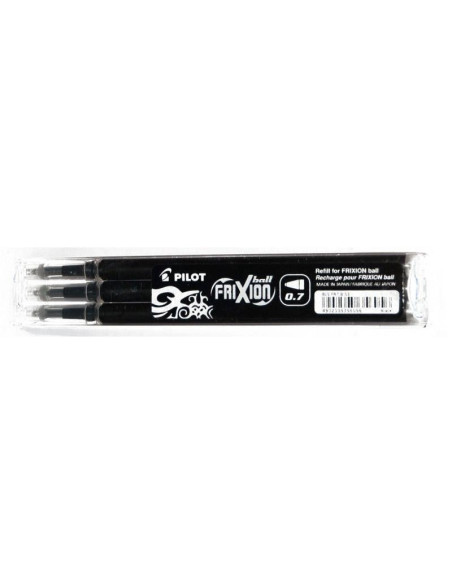 RECAMBIO BOLÍGRAFO PILOT FRIXION NEGRO 3UD
