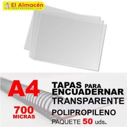 TAPA ENCUADERNAR PP A4 700MIC TRANSPARENTE PAQUETE