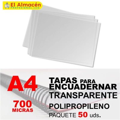TAPA ENCUADERNAR PP A4 700MIC TRANSPARENTE PAQUETE