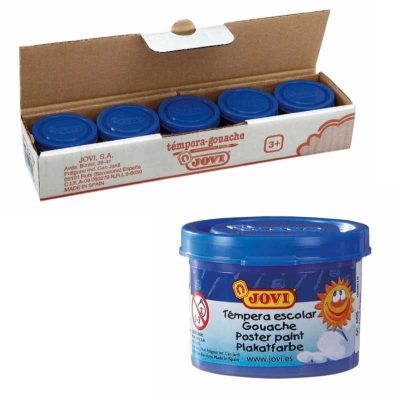 TÉMPERA JOVI ESCOLAR 35ML AZUL ULTRAMAR CAJA 5UN