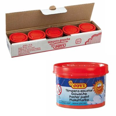 TÉMPERA JOVI ESCOLAR 35ML BERMELLÓN CAJA 5UN