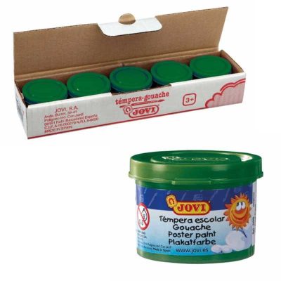 TÉMPERA JOVI ESCOLAR 35ML VERDE OSCURO CAJA 5UN