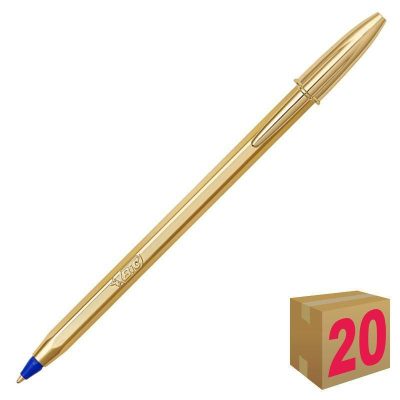BOLÍGRAFO BIC CRISTAL SHINE ORO CAJA 20 UDS
