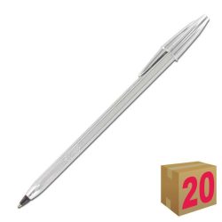 BOLÍGRAFO BIC CRISTAL SHINE PLATA CAJA 20 UDS
