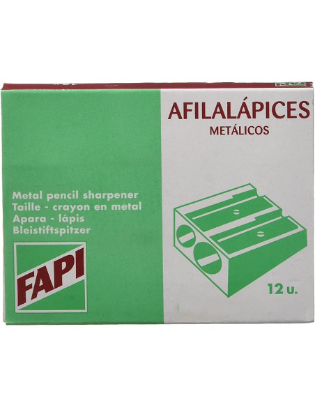 AFILADOR METÁLICO FAPI CUÑA 2 BOCAS CAJA 12