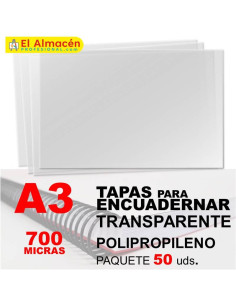TAPA ENCUADERNAR PP A3 700MIC TRANSPARENTE PAQUETE