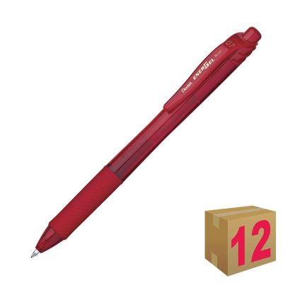 BOLIGRAFO PENTEL ENERGEL X BL107 ROJO C/12